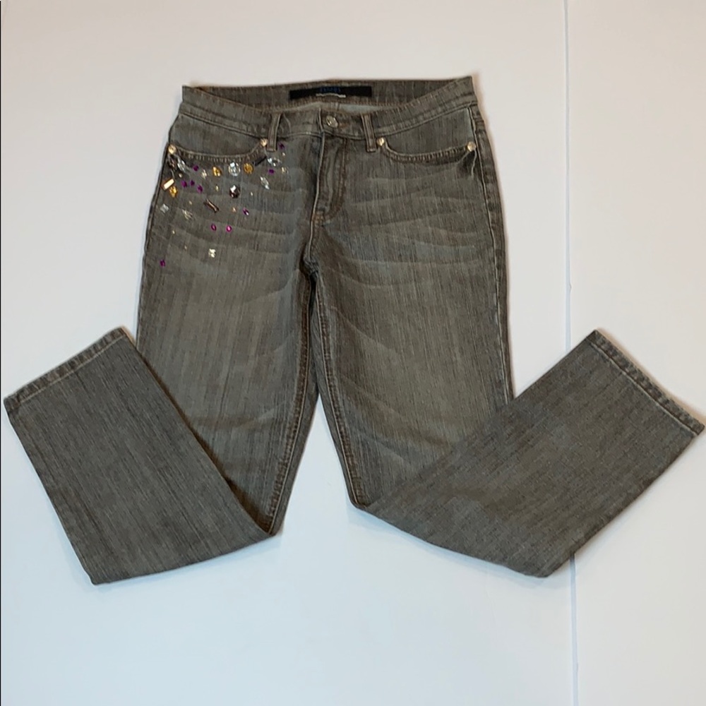 Vintage ESCADA Sport embellished woman's gray jeans/TINA - Y2K  Size 30" waist